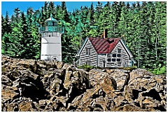 Little River Light Uses Solar Power to Operate -Digital Painting